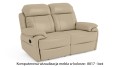 Sofa skórzana 2-osobowa Orlando z funkcją relaks w kolorze beż (8817)