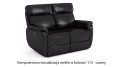 Sofa skórzana 2-osobowa Georgia z funkcją relax w kolorze czarny (113)