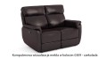 Skórzany wypoczynek dwuosobowy Georgia z rozkładaną funkcją relax w kolorze czekolada (0309)