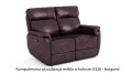 Sofa wypoczynkowa skórzana 2-osobowa z rozkładaną funkcją relaks w kolorze burgund (0326)