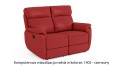 Sofa wypoczynkowa skórzana 2-osobowa z rozkładaną funkcją relaks w kolorze czerwony (1405)