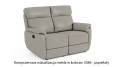 Sofa skórzana 2-osobowa Georgia z funkcją relax w kolorze popielaty (3586)