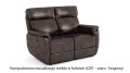 Sofa wypoczynkowa skórzana 2-osobowa z rozkładaną funkcją relaks w kolorze szarobrązowy (6201)