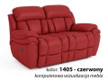 sofa skórzana 2-osobowa Boston z funkcją relax w kolorze Czerwony