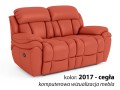 sofa 2-osobowa skórzana z funkcją relax w kolorze cegła