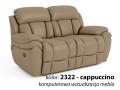 wypoczynek 2-osobowy skórzany z funkcją relax w kolorze cappuccino