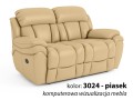 wypoczynek skórzany 2 osobowy z funkcja relax w kolorze piasek