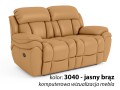 sofa 2-osobowa skórzana z funkcją relax w kolorze jasny brąz