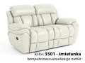 sofa 2-osobowa skórzana z funkcją relax w kolorze śmietanka