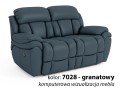 sofa 2-osobowa skórzana z funkcją relax w kolorze granatowy