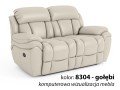 sofa 2-osobowa skórzana z funkcją relax w kolorze gołębi