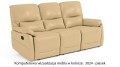 Skórzana sofa TV, Florida z rozkładaną funkcją relaks w kolorze piasek (3024)