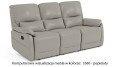 Sofa skórzana wypoczynkowa Florida z funkcją relax w kolorze popielaty (3586)