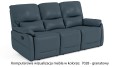 Sofa skórzana wypoczynkowa Florida z funkcją relax w kolorze granatowy (7028)