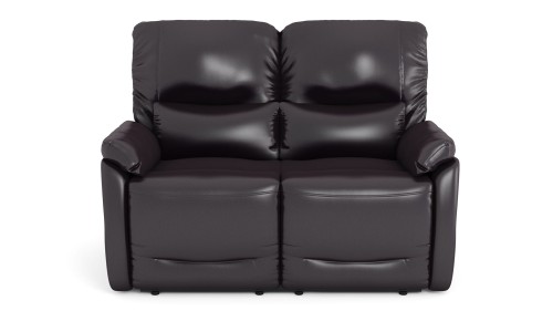 Sofa skórzana dwuosobowa Florida z funkcją relaks w ciemnym kolorze