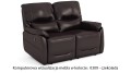 Sofa wypoczynkowa skórzana Florida dwuosobowa z funkcją relax w kolorze czekolada (0309)