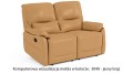Sofa wypoczynkowa skórzana Florida dwuosobowa z funkcją relax w kolorze jasny brąz (3040)
