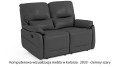 Sofa wypoczynkowa skórzana Florida dwuosobowa z funkcją relax w kolorze ciemny szary (2033)