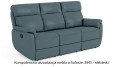 Sofa skórzana 3-osobowa Georgia z funkcją relax w kolorze niebieski (3845)