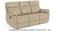 Sofa skórzana 3-osobowa Georgia z funkcją relax w kolorze beż (8817)