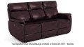 Sofa wypoczynkowa skórzana trzyosobowa Georgia z rozkładaną funkcją relax w kolorze bordo (601)