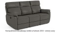 Sofa skórzana 3-osobowa Georgia z funkcją relax w kolorze ciemny szary (2033)