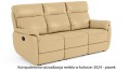 Kanapa skórzana wypoczynkowa 3-osobowa Georgia z funkcją relaks w kolorze piasek (3024)
