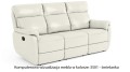 Sofa wypoczynkowa skórzana trzyosobowa Georgia z rozkładaną funkcją relax w kolorze śmietanka (3501)