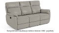 Sofa wypoczynkowa skórzana trzyosobowa Georgia z rozkładaną funkcją relax w kolorze popielaty (3586)