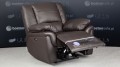 Skórzany fotel ALABAMA z elektryczną funkcją relax firmy Bostonsofa; kolor ciemny brąz, (5009)