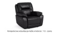 Fotel elektryczny skórzany Atlanta z funkcją relax w kolorze czarny (113)