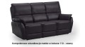 Kanapa 3-osobowa Texas czarna z funkcją relaks, stylowa sofa do salonu lub gabinetu.