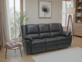 Sofa skórzana 3-osobowa Alabama z funkcją relaks w kolorze ciemny brąz (5009) na tle eleganckiego salonu
