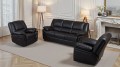 Komplet mebli skórzanych Alabama 3+1+1 z funkcją spania w kolorze ciemny brąz na tle eleganckiego salonu