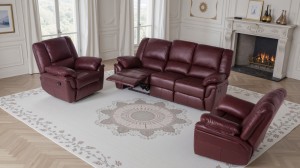 Skórzany zestaw wypoczynkowy 3+1+1 z funkcją relax Alabama