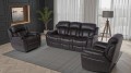 Skórzany komplet mebli wypoczynkowych 3+1+1 Boston z funkcją relaks w kolorze ciemny brąz (5009) na tle eleganckiego salonu