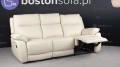 Wygodna sofa skórzana do salonu z rozkładanymi funkcjami relaks, kolor jasny beż 925