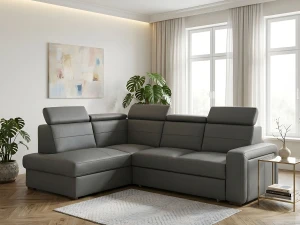 Narożnik do salonu z funkcją spania i pojemnikiem Basic II