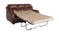 Rozkładana sofa skórzana Boston; kolor koniak