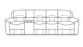 4-osobowa sofa do kina domowego Home Cinema marki Bostonsofa - opcja ze stolikiem po lewej