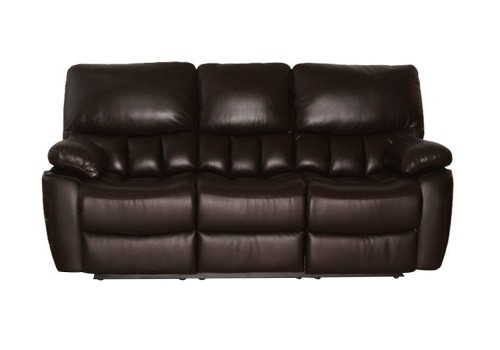Skórzana sofa wypoczynkowa Seattle z funkcją relax w ciemnobrązowym kolorze