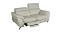 Nowoczesna skórzana sofa z chromowanymi nóżkami, czarna, kolor L-113