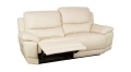 Sofa skórzana 3-osobowa Montana z rozłożoną funkcją relax w kolorze jasny beż (925)