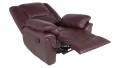 Fotel relax ALABAMA firmy Bostonsofa - otwarty podnóżek i opuszczone oparcie; kolor burgund
