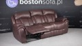 Wypoczynkowa, skórzana sofa trzy osobowa z funkcjami relaks Boston