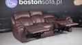 Skórzana sofa Boston z rozłożonymi siedziskami z funkcją relax