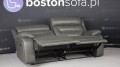 Sofa ze skóry Denver, rozkładane podnóżki i oparcia, kolor ciemnoszary 2033