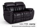 Sofa 2-osobowa Boston z funkcją relaks kolor czarny 113