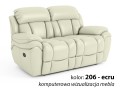 Sofa 2-osobowa Boston z funkcją relaks kolor  ecru 206