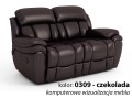 Sofa 2-osobowa Boston z funkcją relaks kolor  czekolada 0309